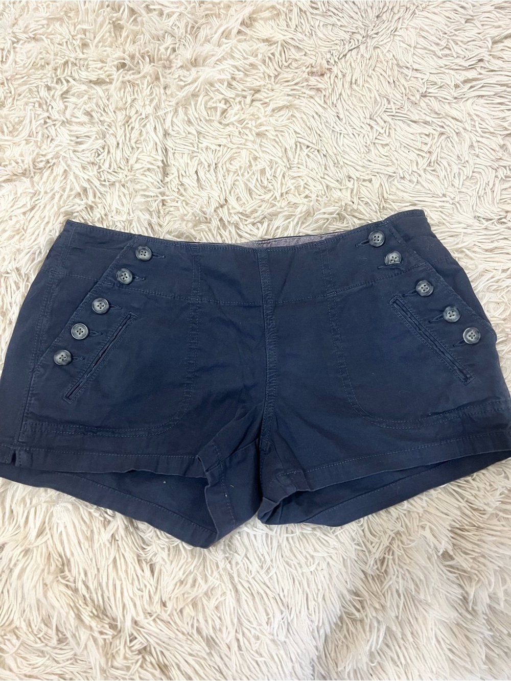 American Eagle Outfitters Navy Button-Accent Women's Shorts